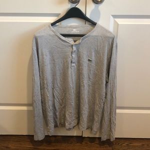 Grey Lacoste long sleeve Henley